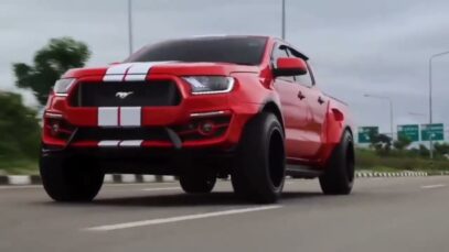 Ford Ranger Roja Modificada Estilo Mustang